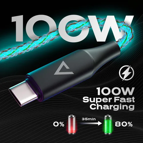 Miniatura 4 de Cable de Carga Iluminado Statik - Cable de Carga LED Trenzado GloBright, Cable de Carga 100W Iluminado Super Rápido, Transferencia de Datos, Cable