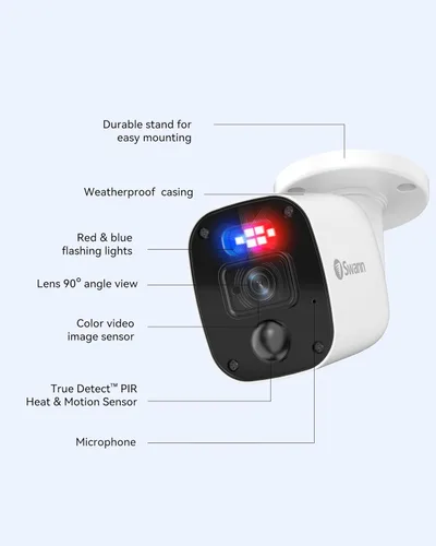 Miniatura 3 de Swann Cámara Bullet 1080p (complemento) - Cámara de seguridad con cable de alta resolución con visión nocturna y tecnología de sensor