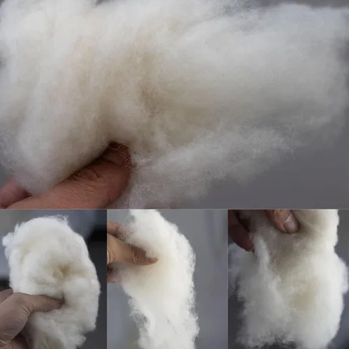 Miniatura 2 de Relleno de lana natural para animales de peluche, relleno de bateo de lana 100% orgánica para almohadas, cojines, fieltro, costura, ultra suave e