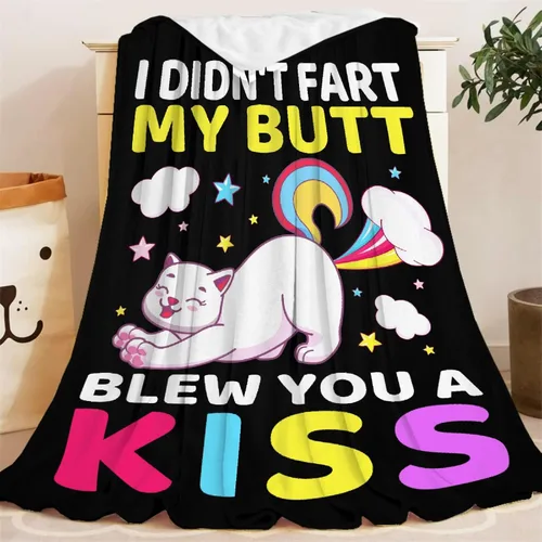 Miniatura 4 de Divertida manta de gato de regalo para niñas y niños, manta de franela suave de 40 x 50 pulgadas, regalo divertido para adolescentes, mujeres