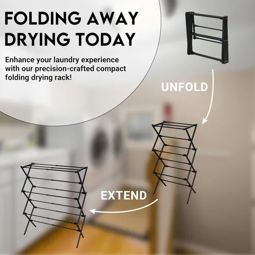 Miniatura 3 de ZOES HOMEWARE Tendedero de ropa Tendedero plegable de ropa para lavandería Secadores portátiles plegables pequeños para lavandería Uso
