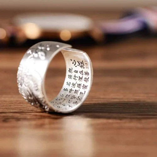 Miniatura 9 de Anillo de plata de ley 925 con diseño de dragón vintage
