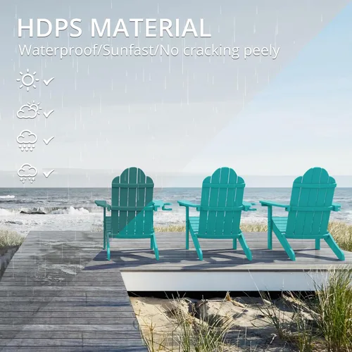 Miniatura 3 de LUE BONA HDPS Sillas Adirondack de 2, Silla para Hoguera al Aire Libre, Resistente a la Intemperie con Portavasos, Silla Moderna de Plástico
