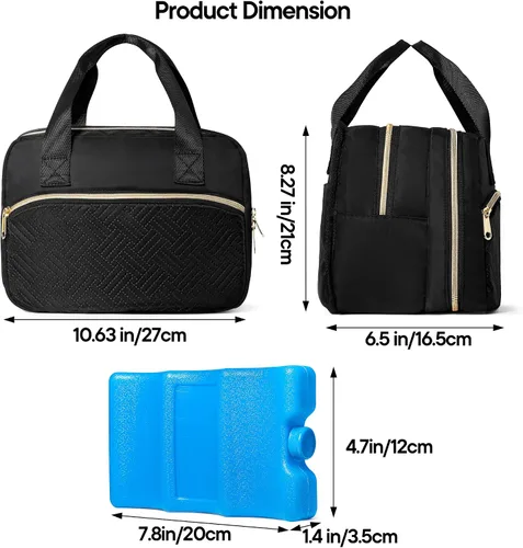 Miniatura 6 de Fasrom Bolsa de extractor de leche portátil con enfriador y bolsa de hielo compatible con bombas Momcozy Medela y Elvie, funda de transporte de Negro