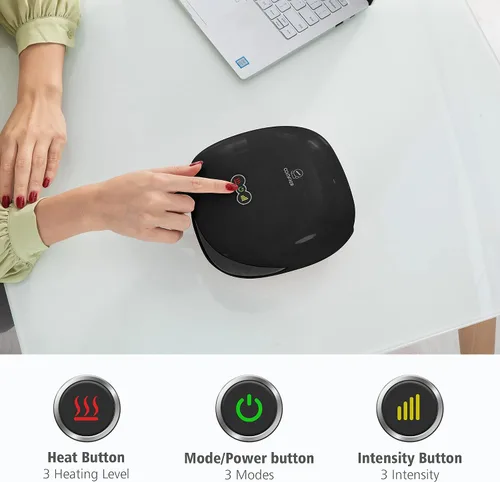 Miniatura 7 de COMFIER Masajeador de manos inalámbrico con calor - 3 niveles de compresión y calentamiento, máquina masajeadora de manos recargable para túnel Negro