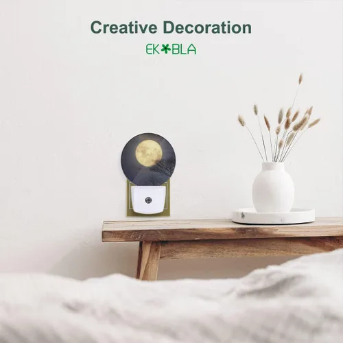 Miniatura 3 de EKOBLA Luz nocturna enchufable de luna llena, luz nocturna LED con sensor automático para baño y pasillo Full Moon