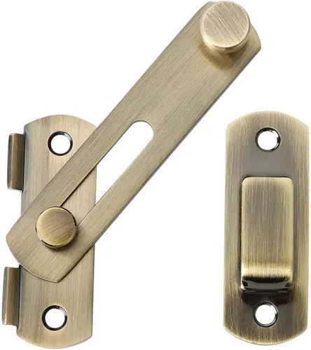 Alise Cerradura de puerta de 4 pulgadas, cerradura de puerta de seguridad para valla de madera de granero, puertas francesas deslizantes, acero