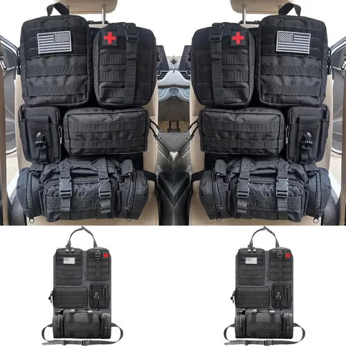 Paquete de 7 organizadores tácticos para respaldo de asiento, organizador de camión con 6 bolsas desmontables, universal para automóvil, camión,