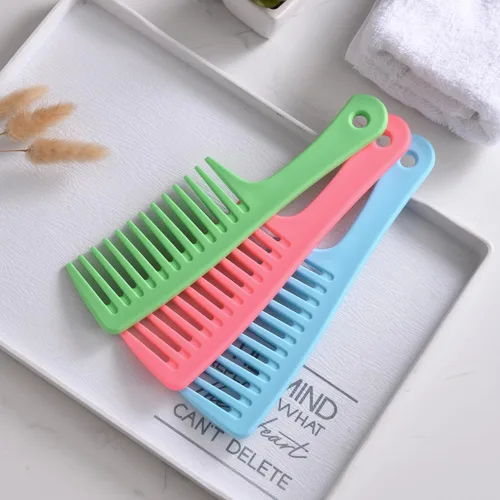 Miniatura 3 de Peine de dientes anchos, peine grande desenredante para mujeres y hombres, cepillo de peinado duradero para cabello rizado, largo y húmedo - Cuidado