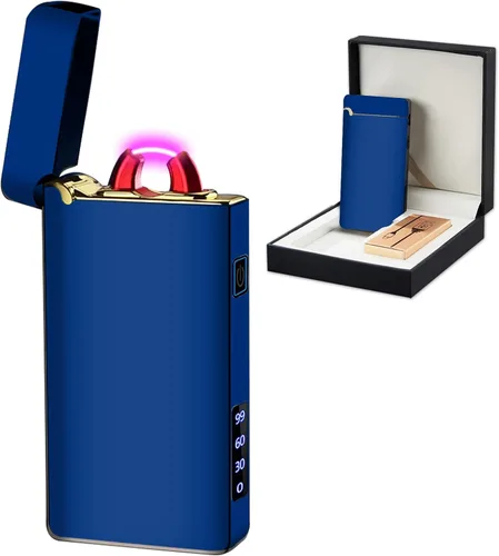 SKRFIRE Encendedor USB resistente al viento – Arco eléctrico de alta potencia, encendedor de plasma recargable con linterna multimodo y pantalla de