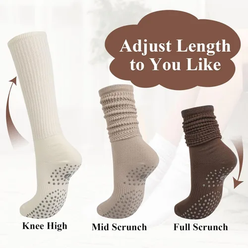 Miniatura 3 de Calcetines de pilates de agarre para mujer, calcetines de yoga con agarre para barre entrenamiento, hospital, calcetines largos