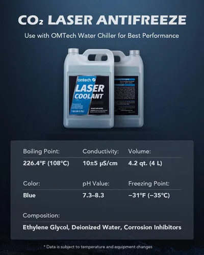 Miniatura 7 de OMTech Refrigerante de CO2 para Láser, Líquido Refrigerante No Conductivo, Fluido de Transferencia de Calor para Grabador Láser, Enfriador de Agua