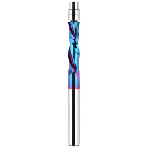 Broca de enrutador de corte a ras en espiral de compresión ascendente y descendente, broca de carburo sólido de 1/4 de pulgada, brocas de enrutador