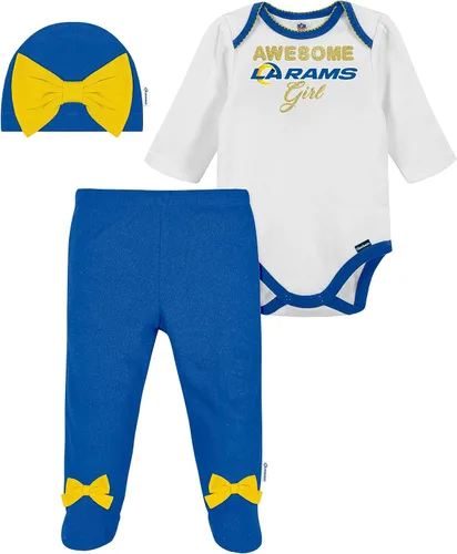 Miniatura 30 de NFL Conjunto de enterizo, pantalón con pies y gorro de 3 piezas para bebé niña Alternativa 2