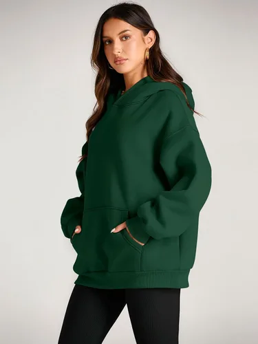 Miniatura 3 de EFAN - Sudadera con capucha para mujer - Sudadera de vellón sobredimensionada con mangas largas para otoño e invierno, ropa de moda inspirada