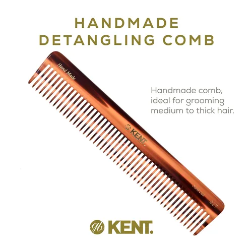 Miniatura 3 de Kent 92T Tortoise - Peines desenredantes de dientes anchos para hombres y mujeres, peine para cabello rizado y ondulado y húmedo o seco, peine