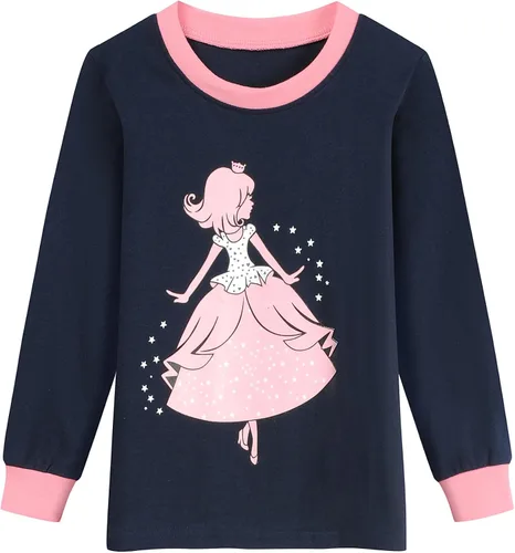 Miniatura 8 de DDSOL Conjunto de pijamas de manga larga para niñas pequeñas, pijamas de algodón para bebés, cálidas
