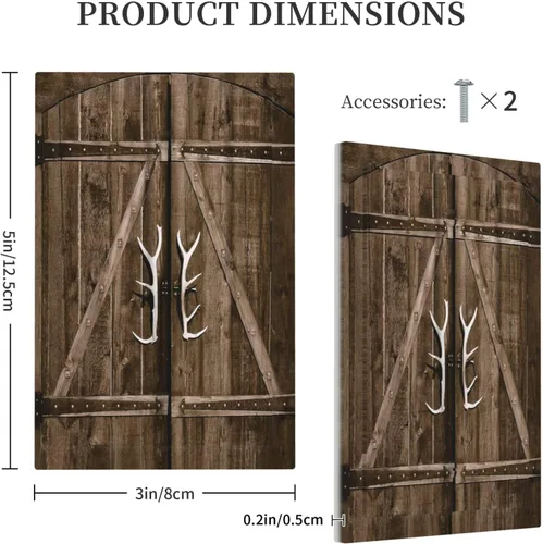 Miniatura 1258 de Placa Decorativa de Pared de Granja Rústica con Cuerno de Madera para Puerta de Granero 1 Banda Duplex Cubiertas de Toma Eléctrica Soltera
