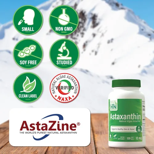 Miniatura 3 de Health Thru Nutrition Astaxantina Triple Strength 12mg Suplemento 120 cápsulas blandas AstaZine de algas cultivadas orgánicamente en agua prístina
