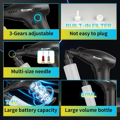 Miniatura 4 de Lionbow Pistola pulverizadora de pintura eléctrica de mano, pistola de pintura eléctrica de alta potencia, portátil, inalámbrica, pistola de pintura