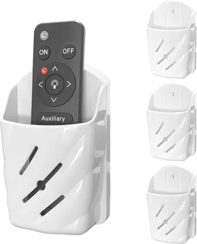 Miniatura 8 de Soporte de pared con control remoto, 6 unidades, elegante organizador remoto de plástico ABS, caja de almacenamiento para ventilador de TV, control