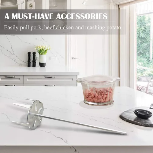 Miniatura 5 de Accesorio de taladro extractor de cerdo 304 Trituradora de carne de acero inoxidable utilizada con taladro manual estándar para barbacoa Extractor