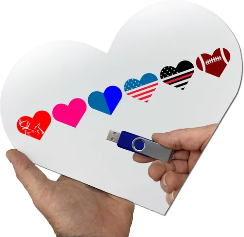 Paquete Heart SVG con corazón de aluminio personalizable en blanco con archivo incluido, fabricado en los Estados Unidos para bricolaje, artesanos,