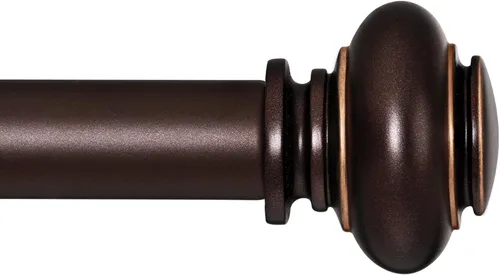 SIMEWIN Barras de cortina de bronce para ventanas de 72 a 144 pulgadas, ajustables, decorativas, de 1 pulgada de diámetro, juego de cortineros