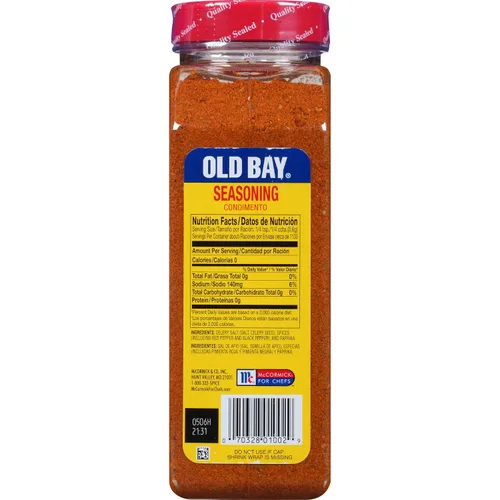 Miniatura 22 de OLD BAY Condimento, 24 onzas, un recipiente de 24 onzas de condimento multiusos OLD BAY con mezcla única de 18 especias y hierbas para cangrejos