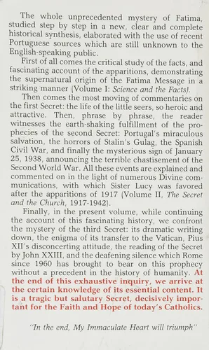 Miniatura 2 de The Whole Truth About Fatima: Volume Three: The Third Secret (1942-1960) Tapa blanda – 1 Enero 1990