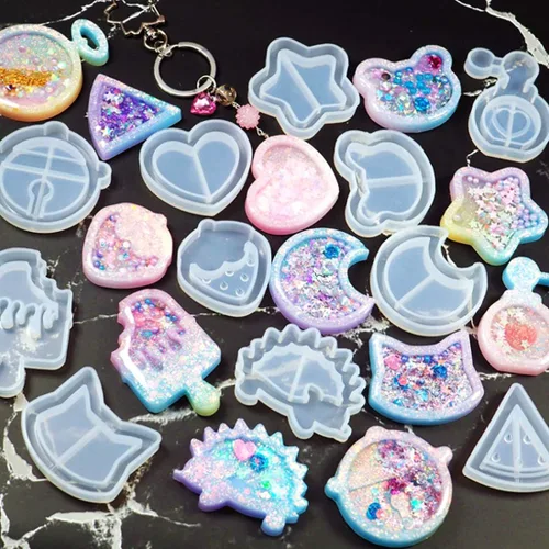 Miniatura 5 de 9 moldes para coctelera de resina, molde de fundición epoxi de arena movediza Kawaii, molde de silicona de animales de gato con 3 hojas de película
