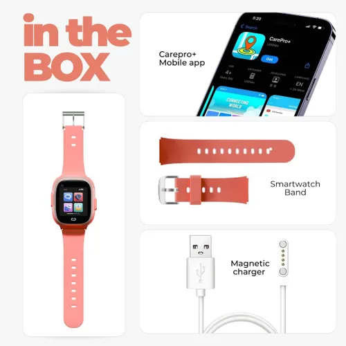 Miniatura 9 de Reloj inteligente para niños con rastreador GPS, llamadas de audio y video, alertas SOS, cámara HD, rastreador de fitness, controles parentales