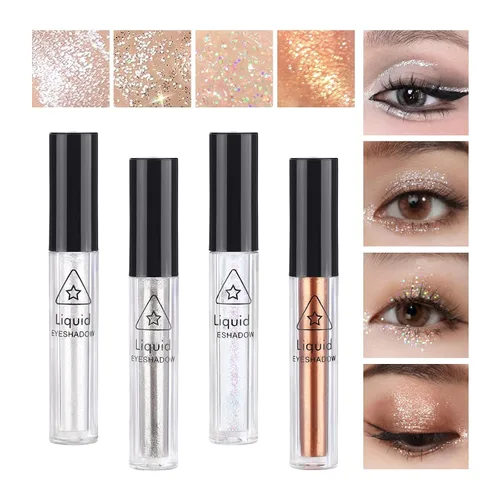 Miniatura 10 de 6 piezas de delineador de ojos con purpurina líquida, maquillaje coreano, sombra de ojos brillo bajo, maquillaje de ojos brillante para San