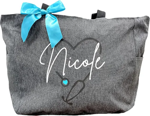 Miniatura 8 de Up2ournecksinfabric LLC Personalized Large Nurse Tote Bag, Custom Gift for Nurse,Customized Tote Bag, Graduation Gift