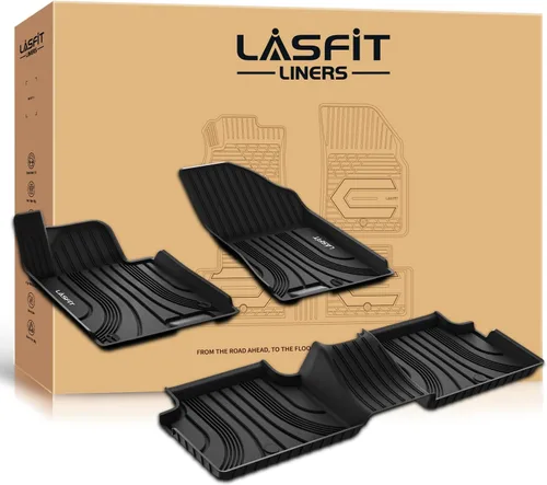 Miniatura 34 de LASFIT Alfombrillas de Piso Compatibles con Nissan Armada 2017-2018 / Infiniti QX56 2011-2013 / Infiniti QX80 2014-2018, TPE Para Todo Clima Ajuste