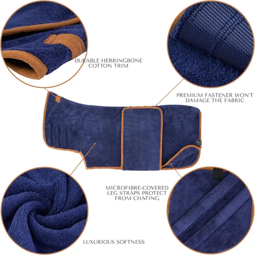 Miniatura 6 de Lucky Pooch® Bata de baño para perro, lujosa bata de baño para perro, ultra absorbente, seca a tus perros en minutos. Doble capa, toalla súper suave