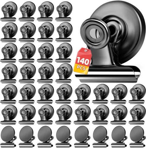 Miniatura 19 de VNDUEEY Paquete de 20 imanes para nevera, clips magnéticos fuertes resistentes, clips magnéticos para pizarra blanca, imanes para nevera, taquilla