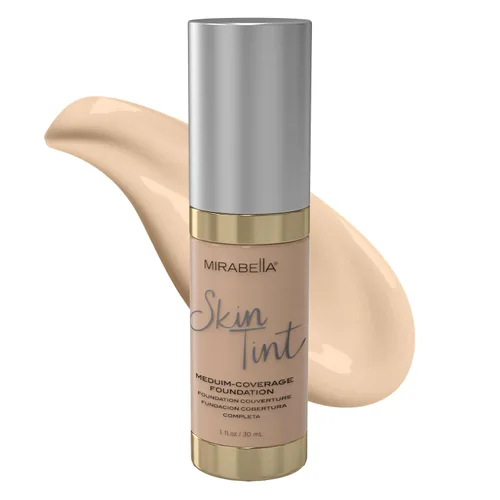 Miniatura 8 de Mirabella Skin Tint Creme - Base líquida de maquillaje mineral sin aceite para una cobertura media, con ácido hialurónico, escualano y alantoína III
