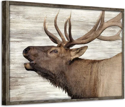 Miniatura 8 de Arte de pared enmarcado de bisonte americano, imagen rústica de vida silvestre, animales pintados, impresiones de búfalo, ilustraciones de madera