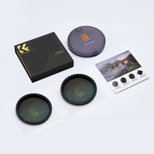 Miniatura 8 de K&F CONCEPT Kit de filtros de lente ND variable de 2.047 in, 1-5 paradas y 5-9 paradas (paquete de 2) filtros de lente de densidad neutra ajustables