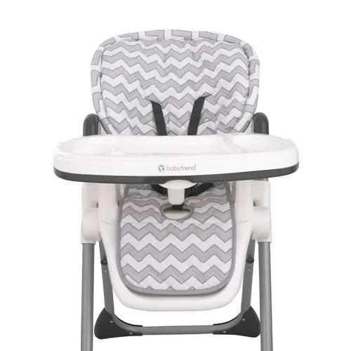 Almohadilla para silla alta Chevron gris y blanco suave | Cojín de repuesto fácil de instalar que se adapta a la mayoría de sillas altas de arnés de