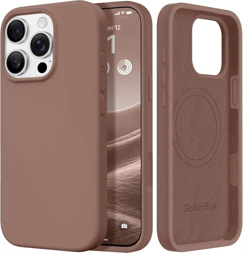 Miniatura 16 de GolbinBox Funda magnética para iPhone 17, compatible con MagSafe, cubierta de silicona integrada para control de cámara, funda de silicona líquida a