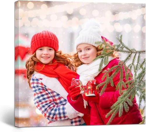 Miniatura 18 de GagetElec Foto personalizada al lienzo, impresiones en lienzo personalizadas con tus fotos (6 x 8 pulgadas enmarcadas), regalos de Navidad