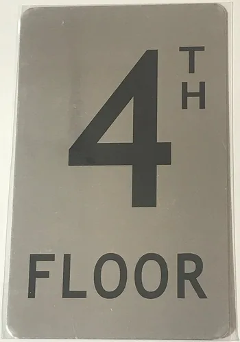 Miniatura 3 de Signo de piso 4Th (cepillo de aluminio 5X8)-La línea Mont Argent.
