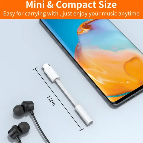 Miniatura 4 de JXMOX Adaptador USB tipo C a conector de auriculares hembra de 0.138 in (paquete de 2), cable USB C a audio auxiliar para iPhone 17 Air 16 15 Pro