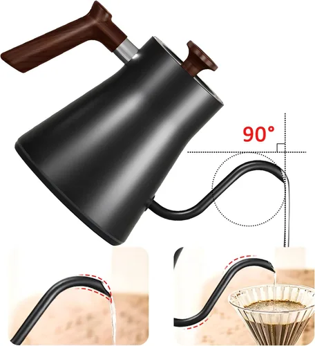 Miniatura 8 de Hervidor eléctrico de cuello de cisne, detección automática de ebullición, con control de temperatura variable, interior de acero inoxidable, acero