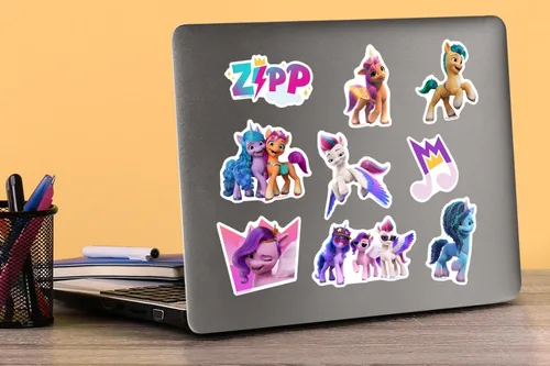 Miniatura 5 de My Little Pony: Make Your Mark - Paquete variado de calcomanías grandes de vinilo de 100 unidades – Sunny Starscout, Izzy Moonbow, Zipp Storm &