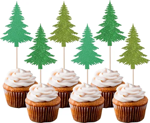 Miniatura 26 de Rsstarxi Paquete de 24 Adornos para Cupcakes Oh Baby de Navidad con Purpurina, Sombreros de Navidad, Palillos para Cupcakes de Baby Shower para Baby