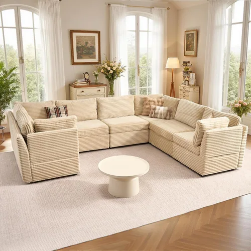 Miniatura 37 de Sofá Seccional Modular Sofá Nube - Sofás Seccionales Cómodos de Gran Tamaño en Forma de L para Sala de Estar, Sofá Cama Sleeper Convertible