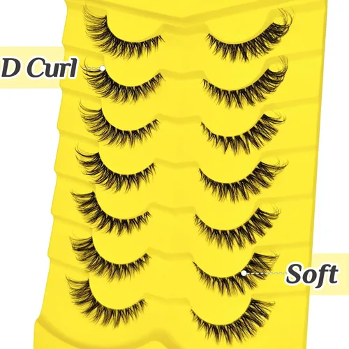 Miniatura 7 de Pestañas naturales de ojo de zorro pestañas postizas de banda transparente, pestañas postizas de ojo de gato, extensiones de pestañas Foxy, 7 pares